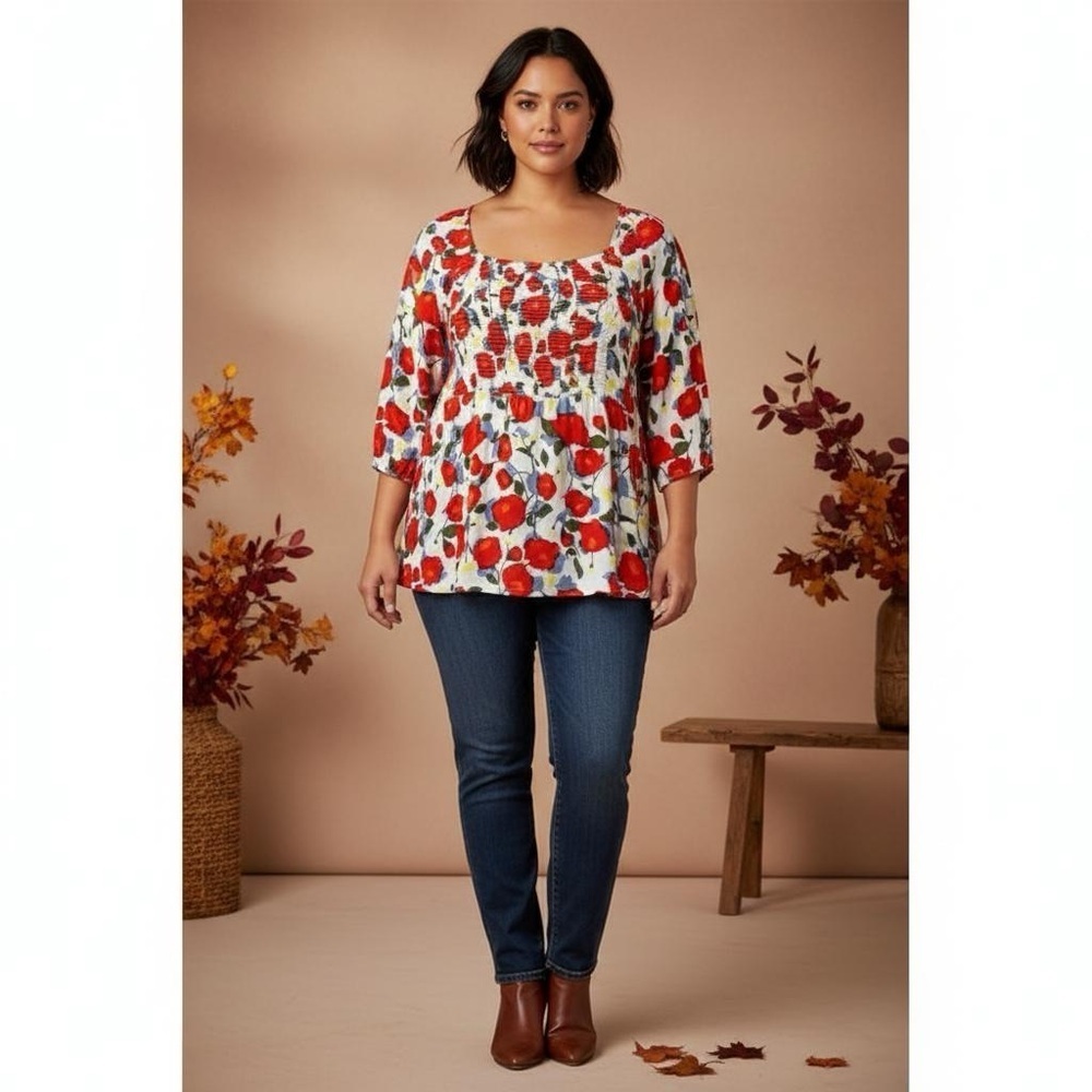 Penningtons Poppy Floral Blouse 5X